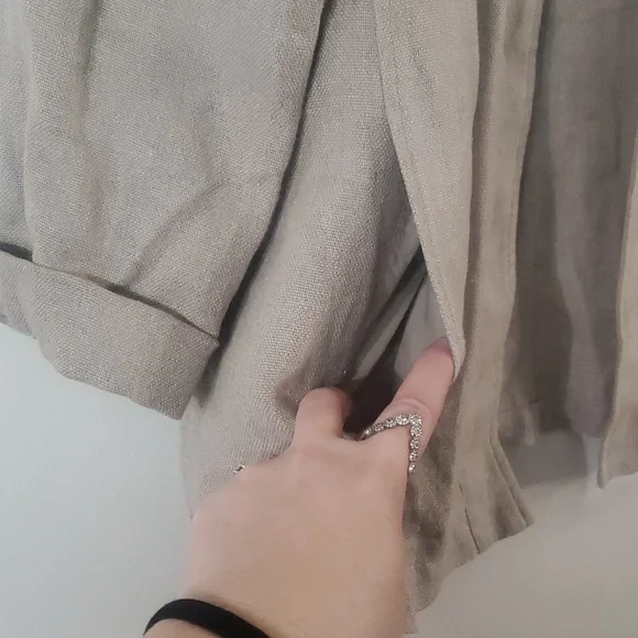 Eileen Fisher Linen Jacket Size Medium Neutral Coastal - Picture 2 of 16